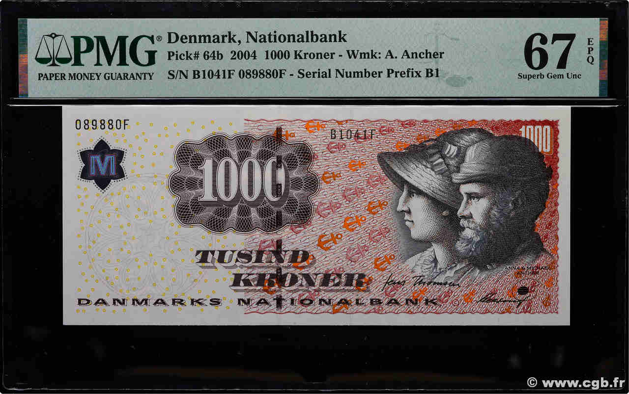 1000 Kroner DANEMARK  2004 P.064b NEUF