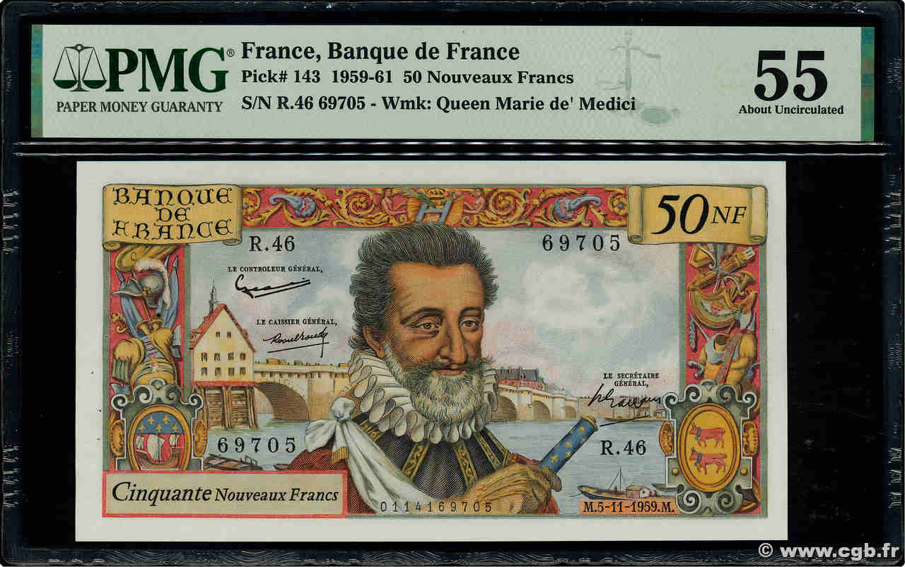 50 Nouveaux Francs HENRI IV FRANCE  1959 F.58.04 SPL
