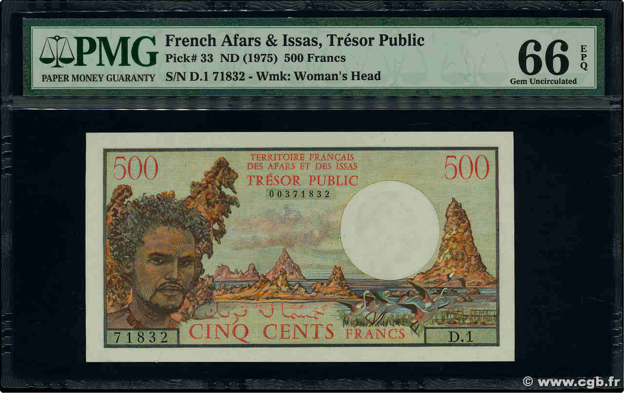 500 Francs FRENCH AFARS AND ISSAS  1975 P.33 ST