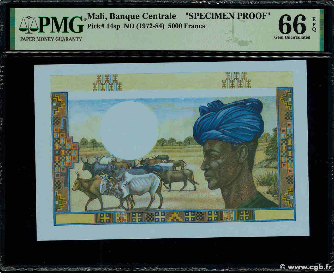 5000 Francs Épreuve MALI  1973 P.14s UNC