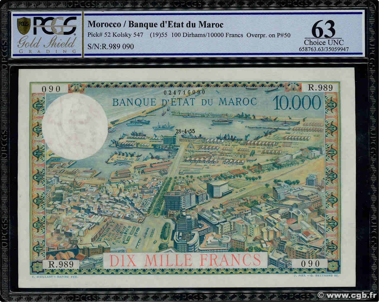 10000 Francs MAROC  1955 P.52 pr.NEUF