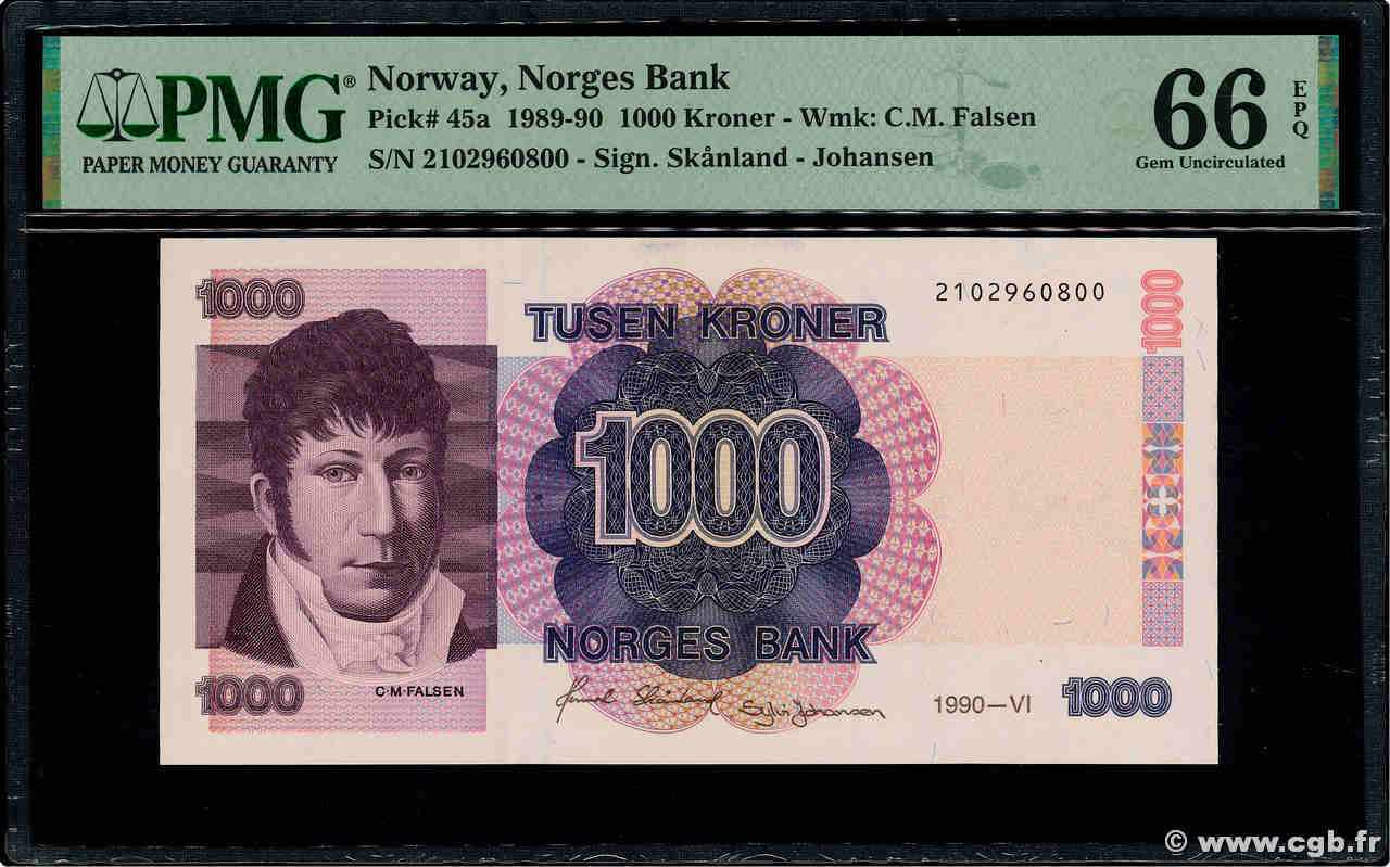 1000 Kroner NORWAY  1990 P.45a UNC