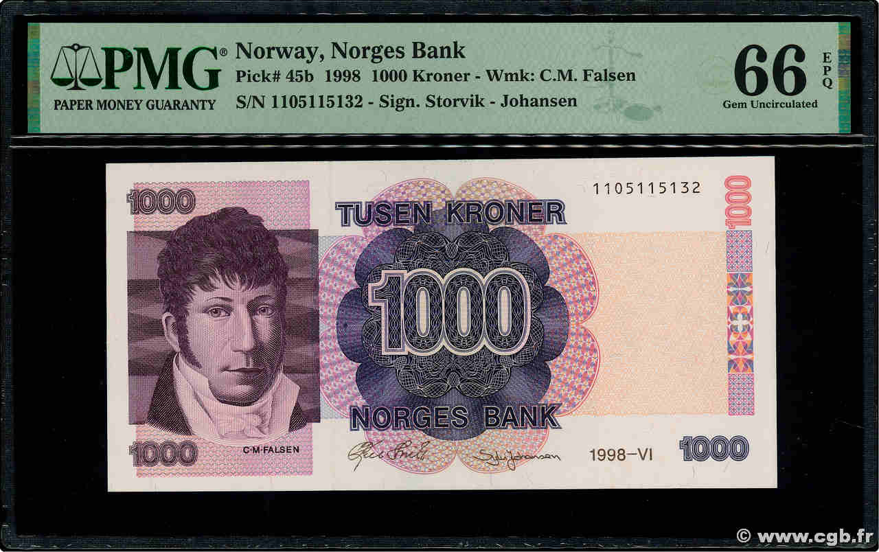 1000 Kroner NORVÈGE  1998 P.45b UNC
