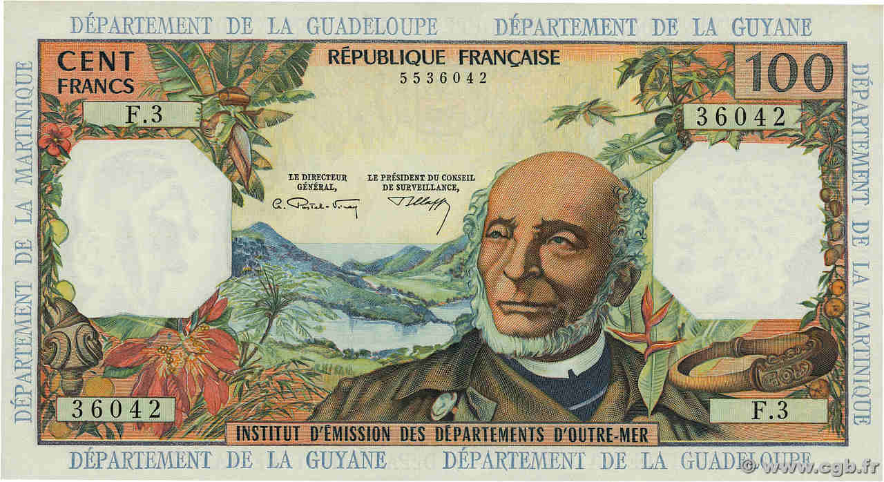 100 Francs FRENCH ANTILLES  1967 P.10b fST+