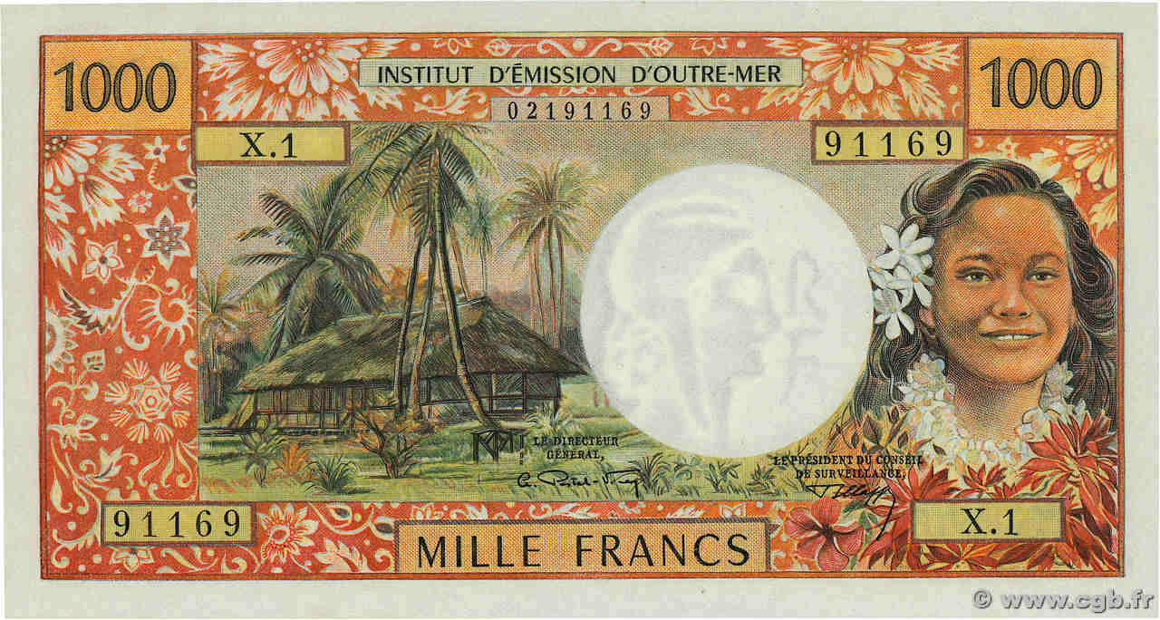 1000 Francs NOUVELLE CALÉDONIE  1969 P.61  q.FDC
