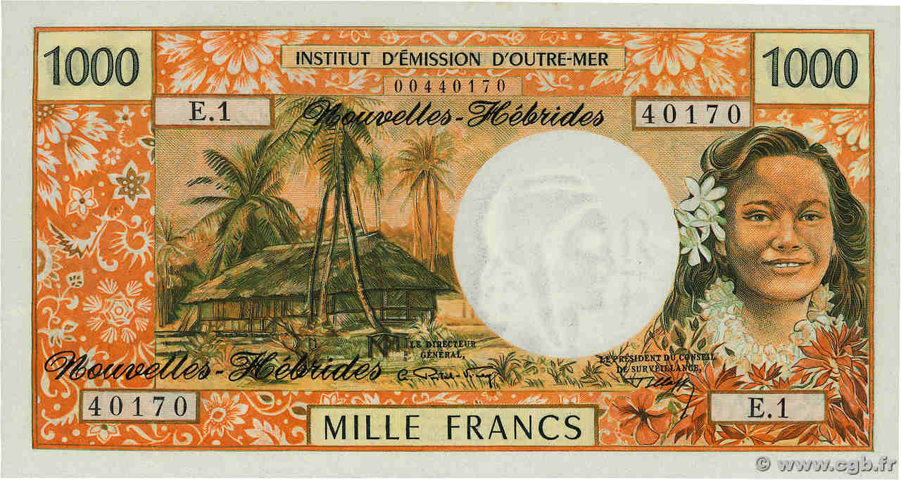 1000 Francs NEW HEBRIDES  1970 P.20a UNC-