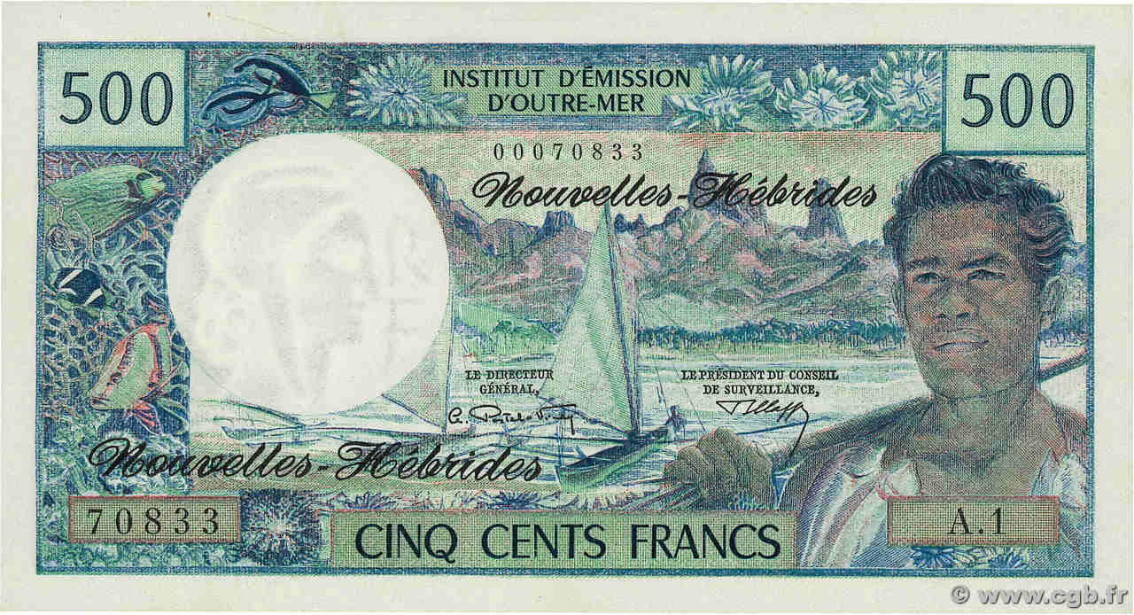 500 Francs NEW HEBRIDES  1970 P.19a UNC-