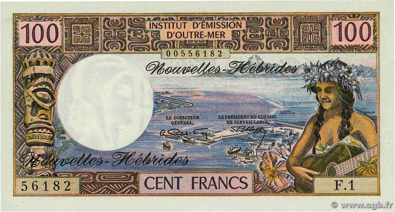 100 Francs NEW HEBRIDES  1972 P.18b UNC-