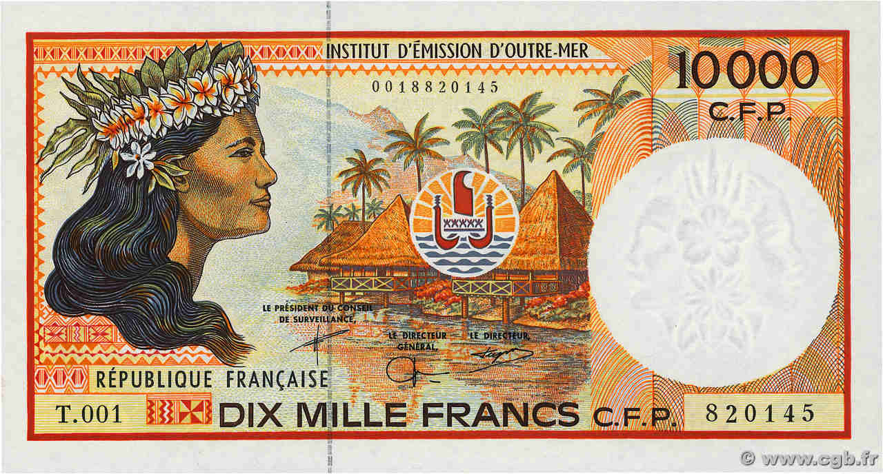 10000 Francs FRENCH PACIFIC TERRITORIES  2004 P.04d ST