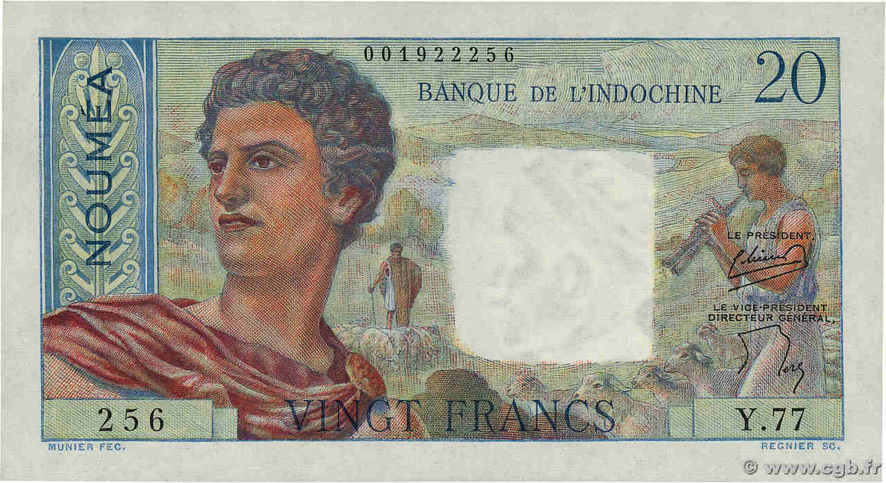 20 Francs NOUVELLE CALÉDONIE  1954 P.50b NEUF