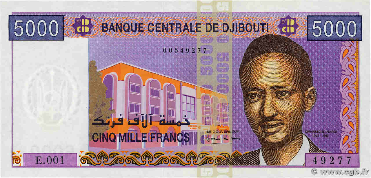5000 Francs DJIBOUTI  2002 P.44 pr.NEUF