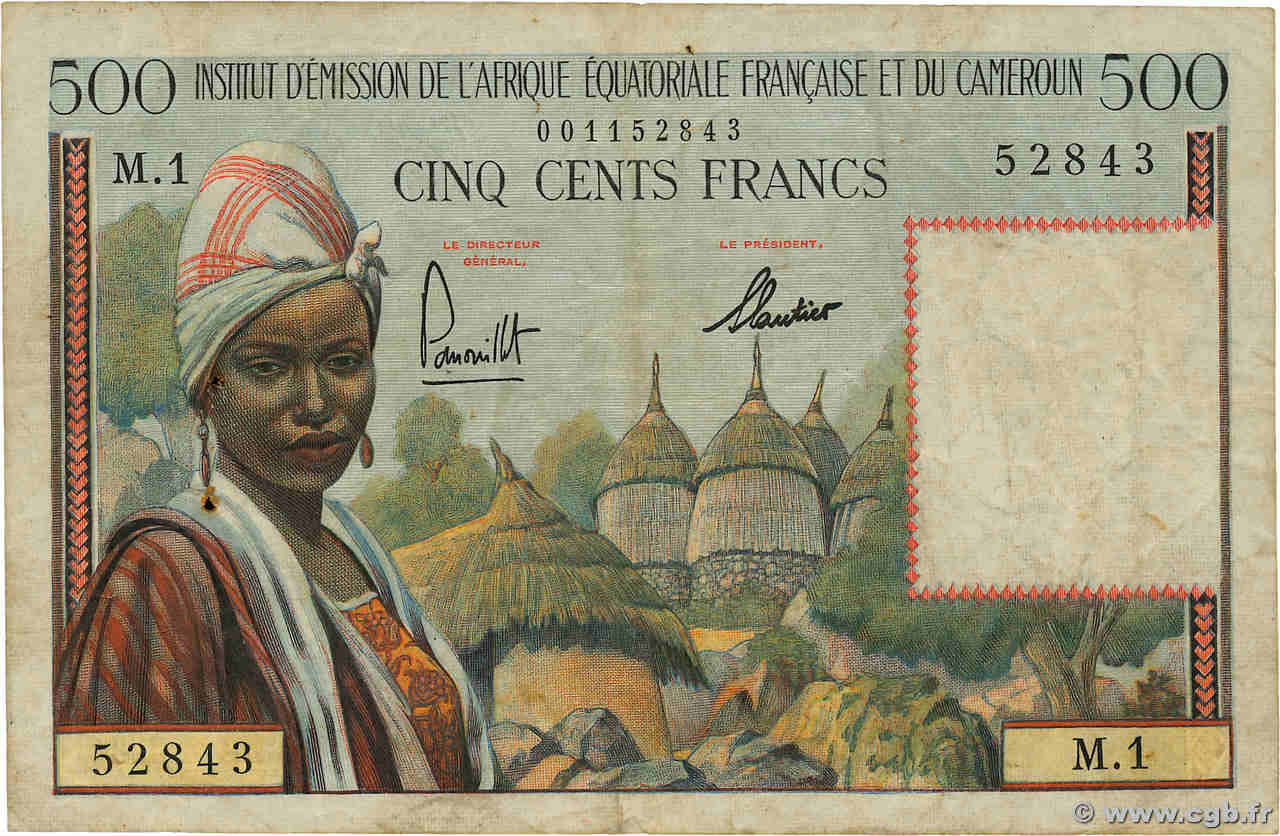 500 Francs type 1957 IE AFRIQUE ÉQUATORIALE FRANÇAISE  1957 A.142a S