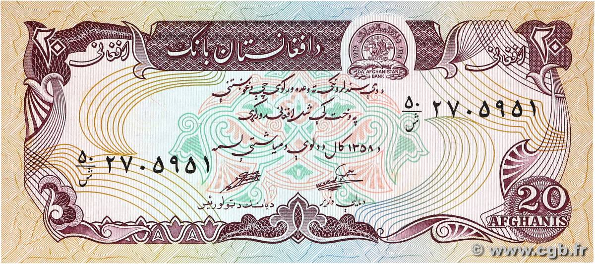 20 Afghanis AFGHANISTAN  1979 P.056a UNC