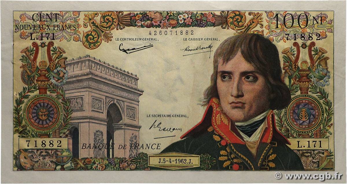 100 Nouveaux Francs BONAPARTE FRANCE  1962 F.59.15 SUP