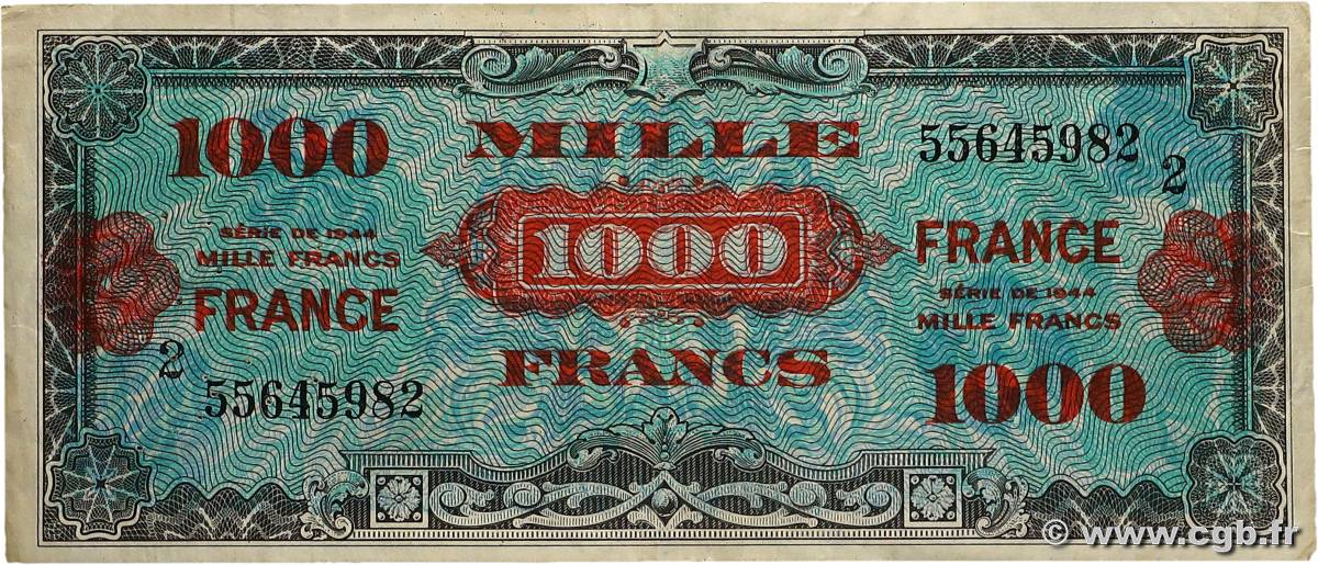 1000 Francs FRANCE FRANCE  1945 VF.27.02 TTB