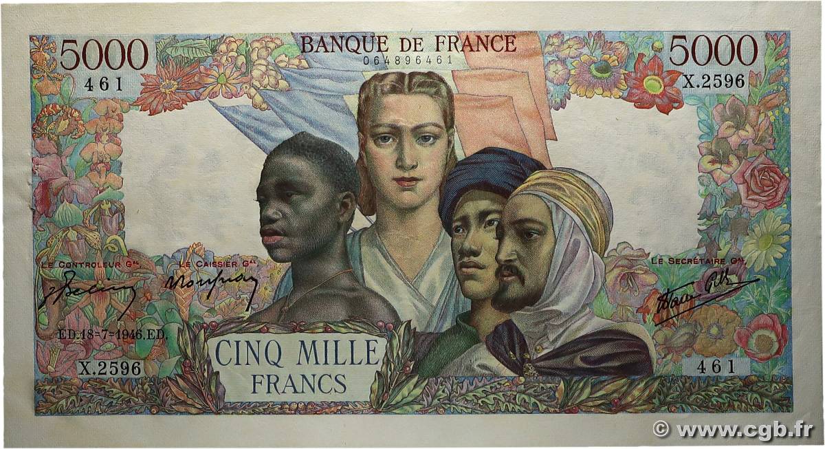 5000 Francs EMPIRE FRANÇAIS FRANCE  1946 F.47.55 SUP