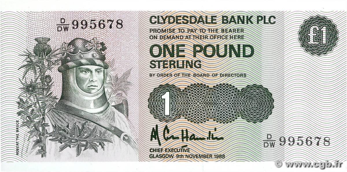 1 Pound SCOTLAND  1988 P.211d UNC-