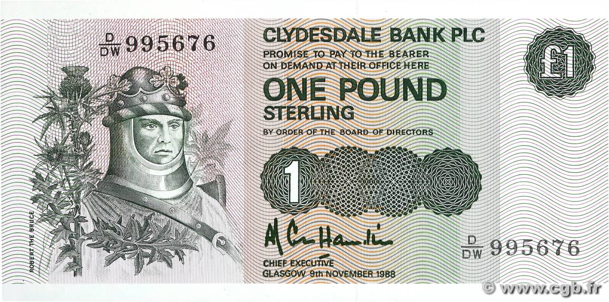 1 Pound SCOTLAND  1988 P.211d UNC-