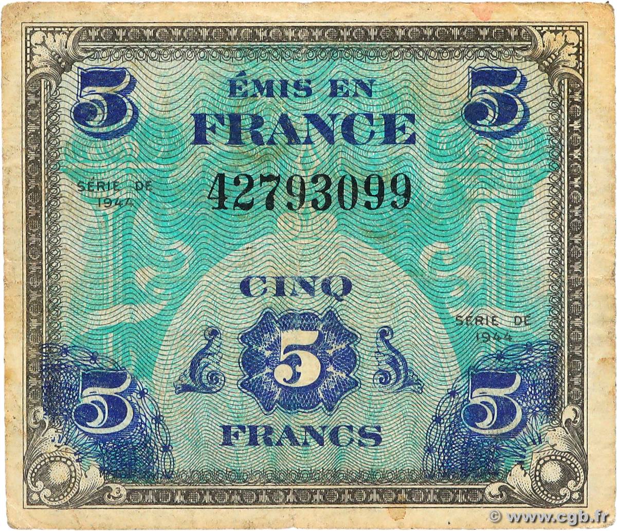 5 Francs DRAPEAU FRANCE  1944 VF.17.01 TB