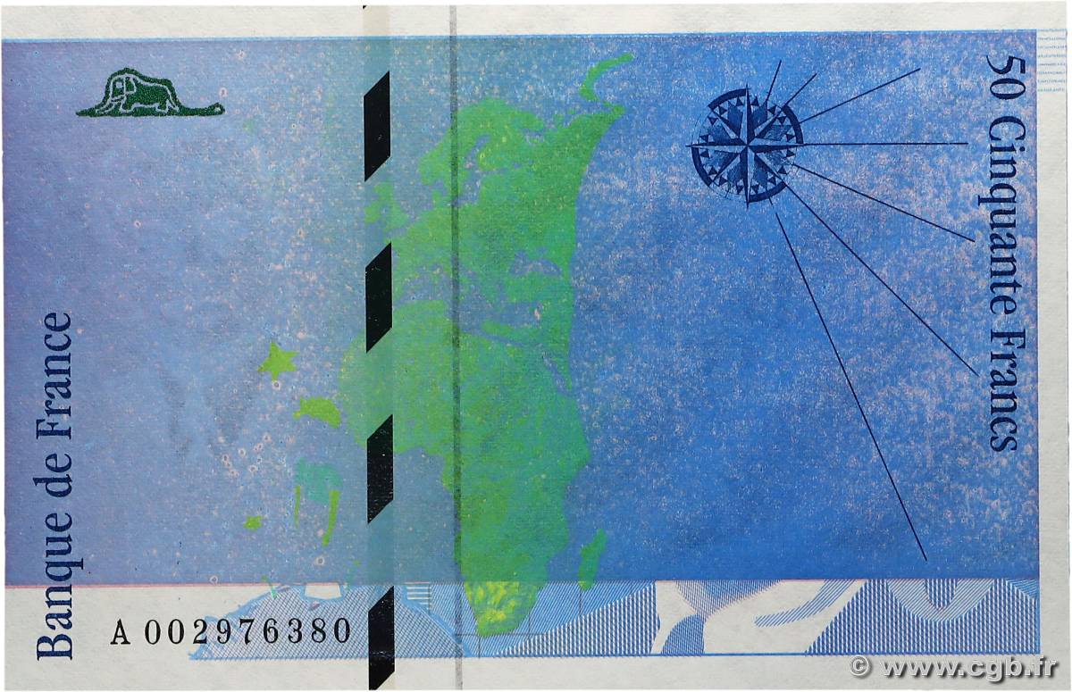 50 Francs SAINT-EXUPÉRY Fauté FRANCE  1992 F.72.01F pr.NEUF