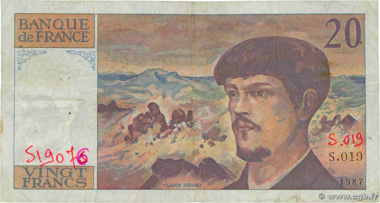 20 Francs DEBUSSY Fauté FRANCE  1987 F.66.08 TB