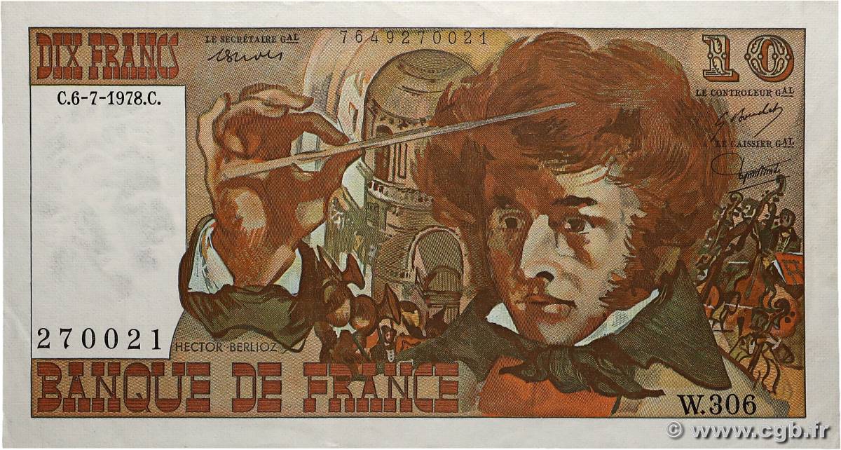 10 Francs BERLIOZ FRANCE  1978 F.63.25W306 TTB+