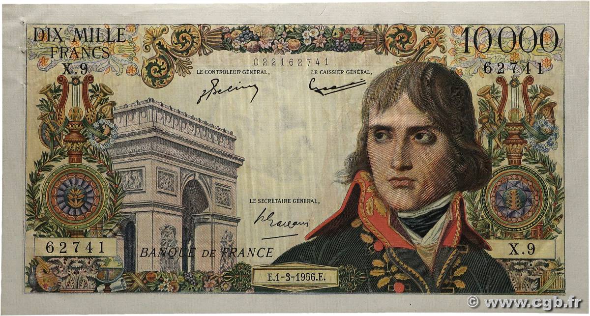 10000 Francs BONAPARTE FRANCIA  1956 F.51.02 SPL+