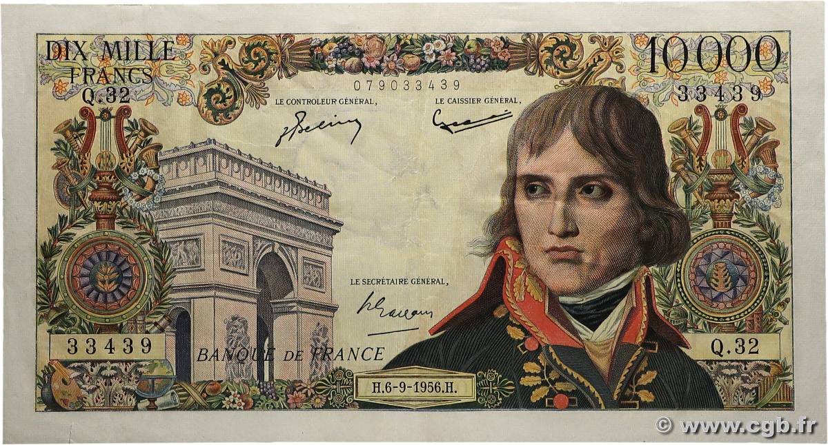 10000 Francs BONAPARTE FRANCE  1956 F.51.04 TTB+