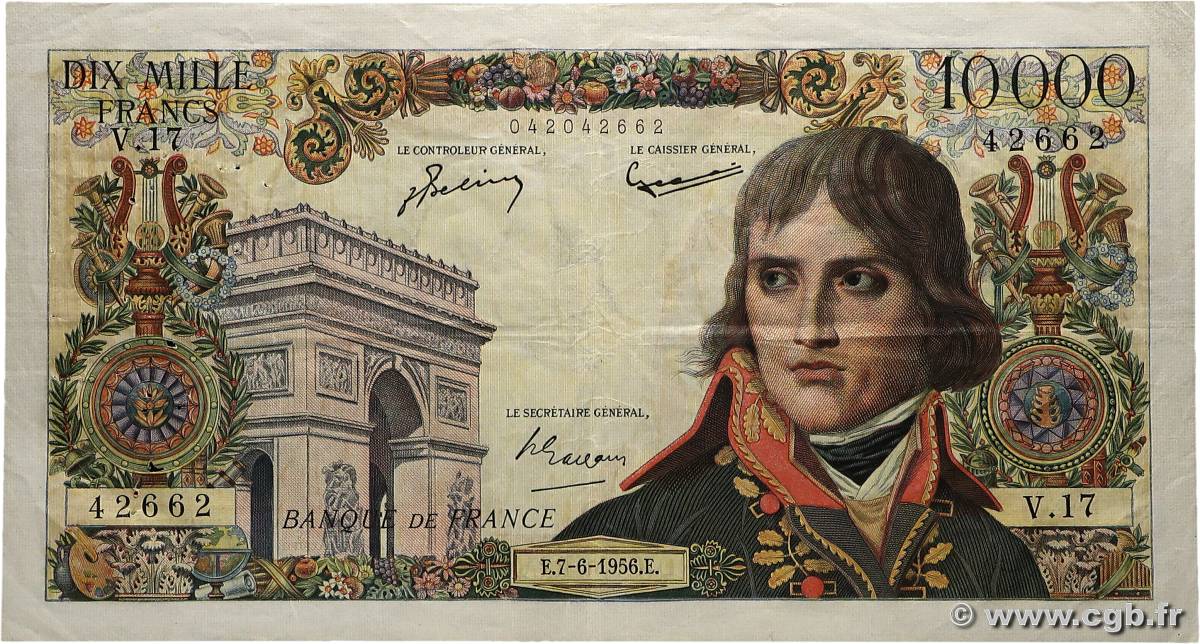 10000 Francs BONAPARTE FRANCE  1956 F.51.03 VF