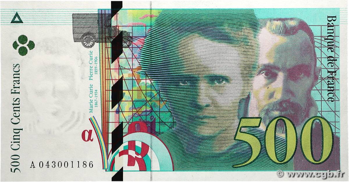500 Francs PIERRE ET MARIE CURIE FRANCE  2000 F.76.05 pr.NEUF