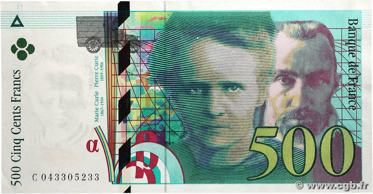 500 Francs PIERRE ET MARIE CURIE FRANCE  2000 F.76.05 pr.NEUF