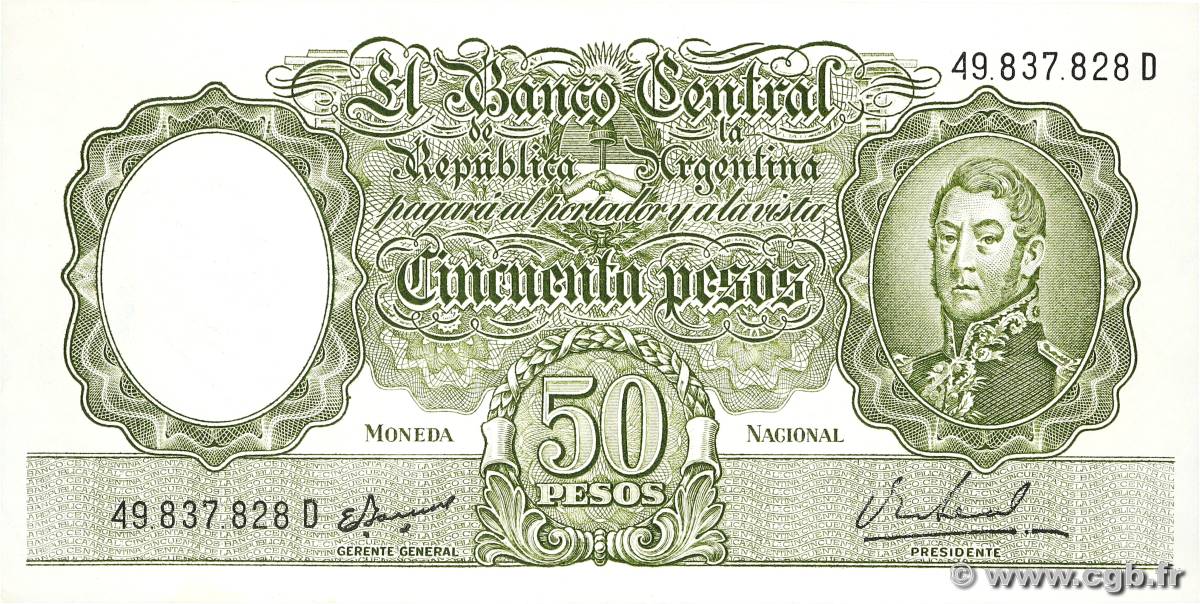 50 Pesos ARGENTINE  1968 P.276 pr.NEUF