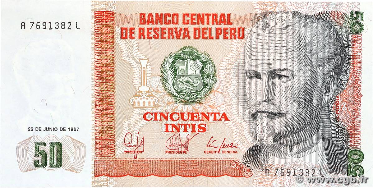 50 Intis PÉROU  1987 P.131b NEUF