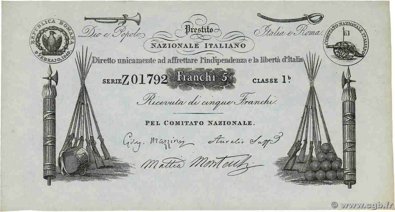 5 Franchi ITALIE  1852 GR.09 SPL