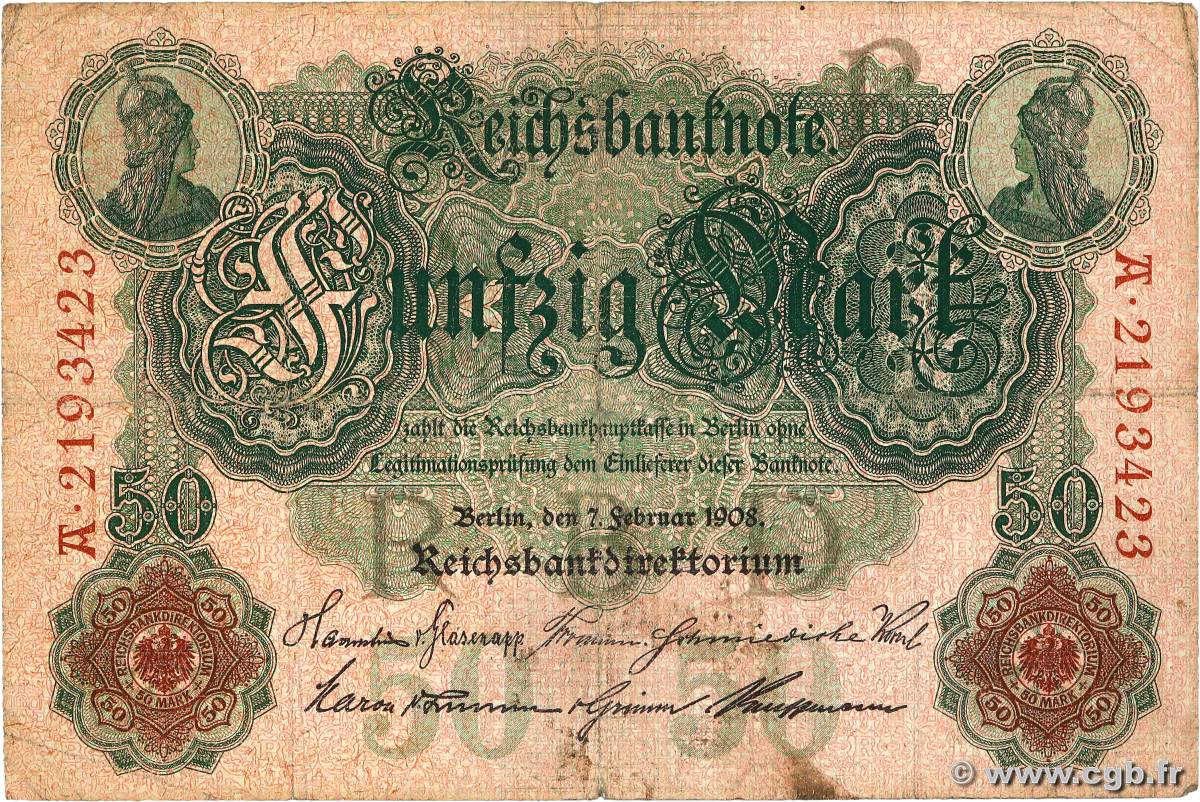 50 Mark ALLEMAGNE  1908 P.032 TB