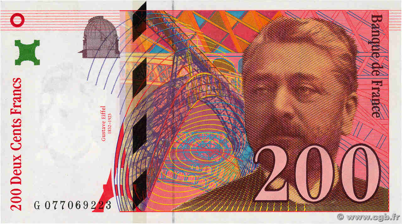 200 Francs EIFFEL Pont décalé Fauté FRANCE  1999 F.75f1.05 NEUF