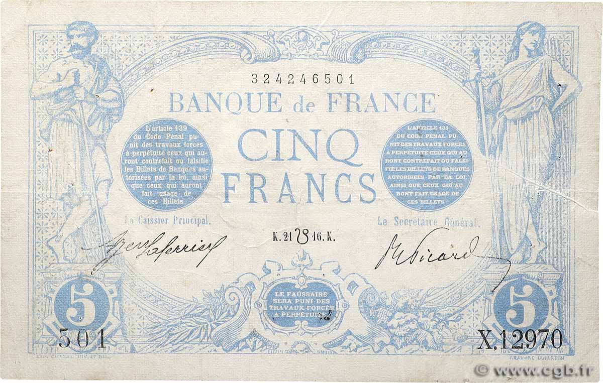 5 Francs BLEU lion inversé FRANCE  1916 F.02bis.04 F