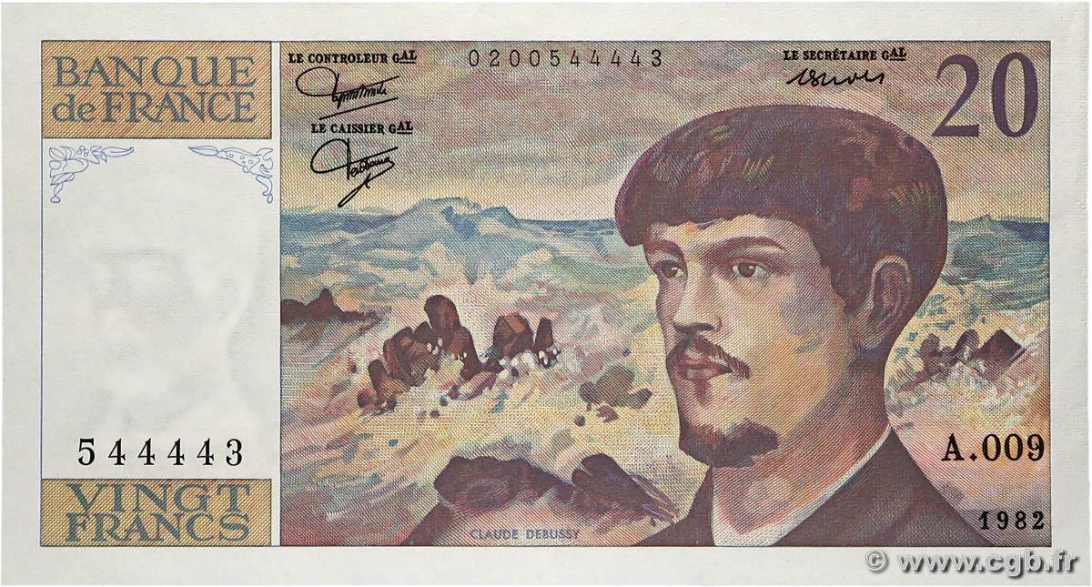 20 Francs DEBUSSY FRANCE  1982 F.66.03A9 pr.NEUF