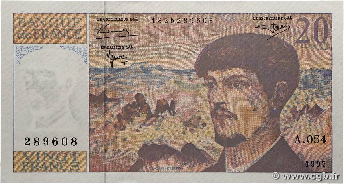 20 Francs DEBUSSY Modifié FRANCE  1997 F.66ter.02A54 pr.NEUF