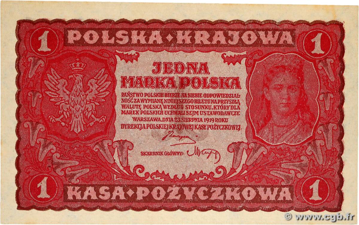 1 Zlotych POLONIA  1919 P.023 SC+