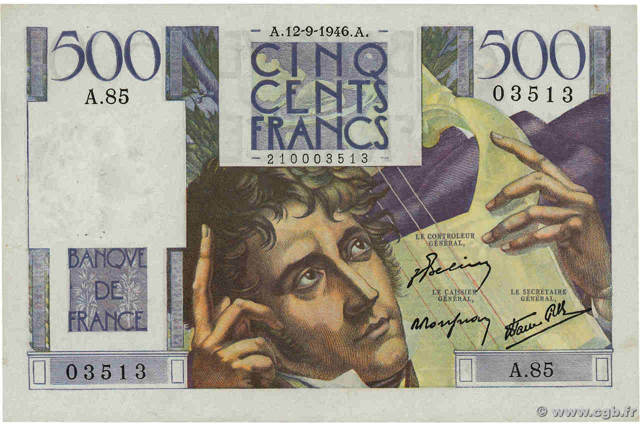 500 Francs CHATEAUBRIAND FRANCE  1946 F.34.06 XF-