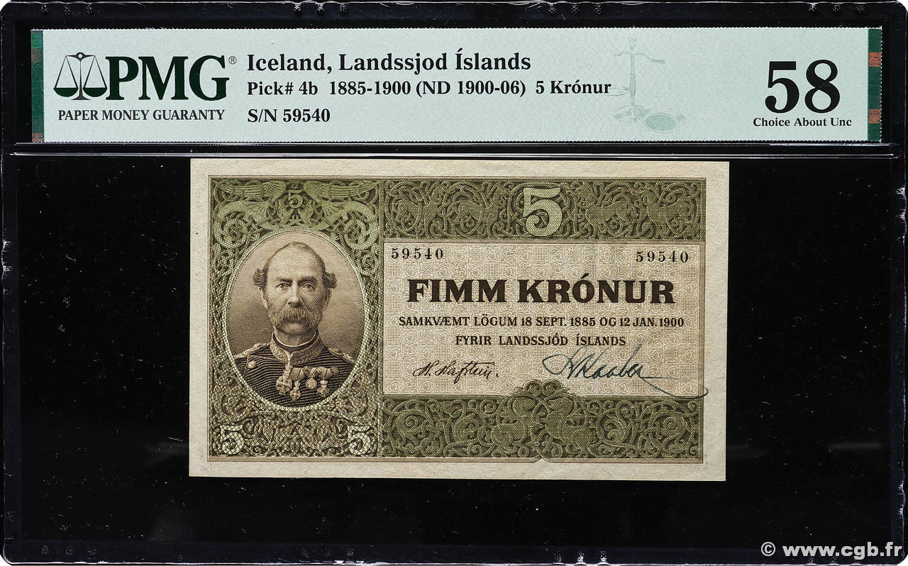 5 Kronur ISLANDE  1900 P.04b SPL