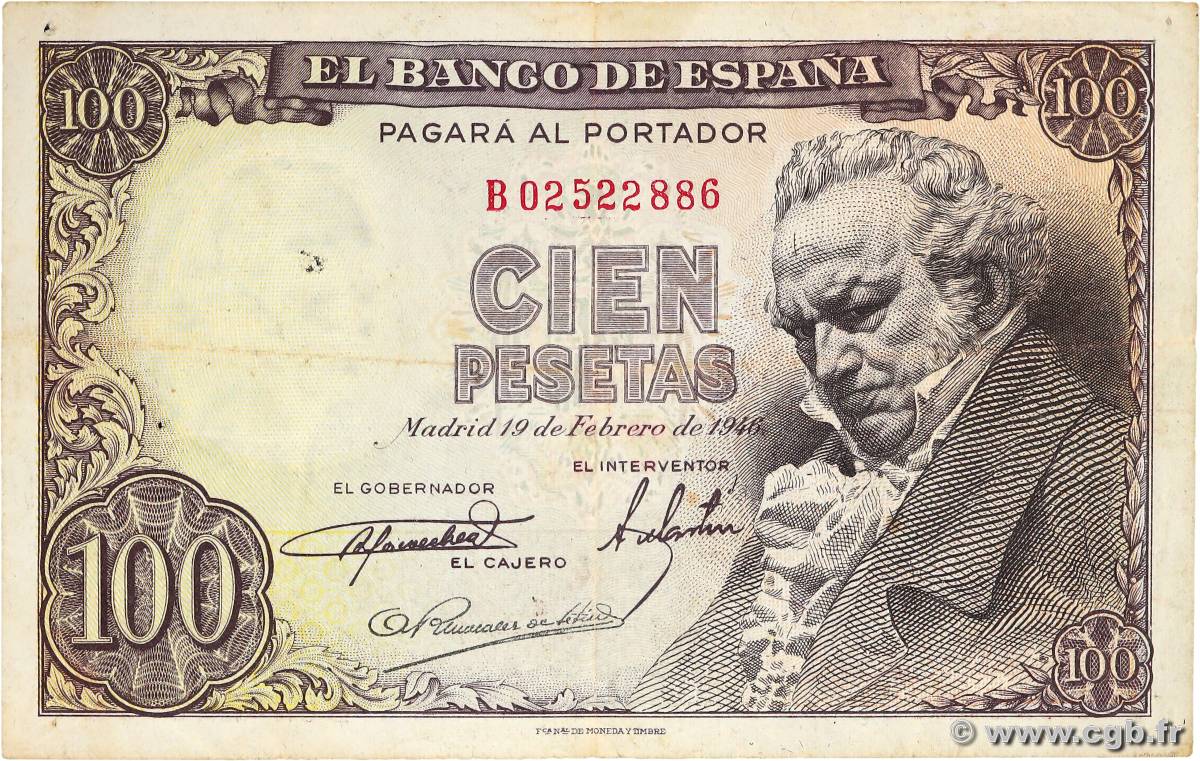 100 Pesetas ESPAGNE  1946 P.131a TTB