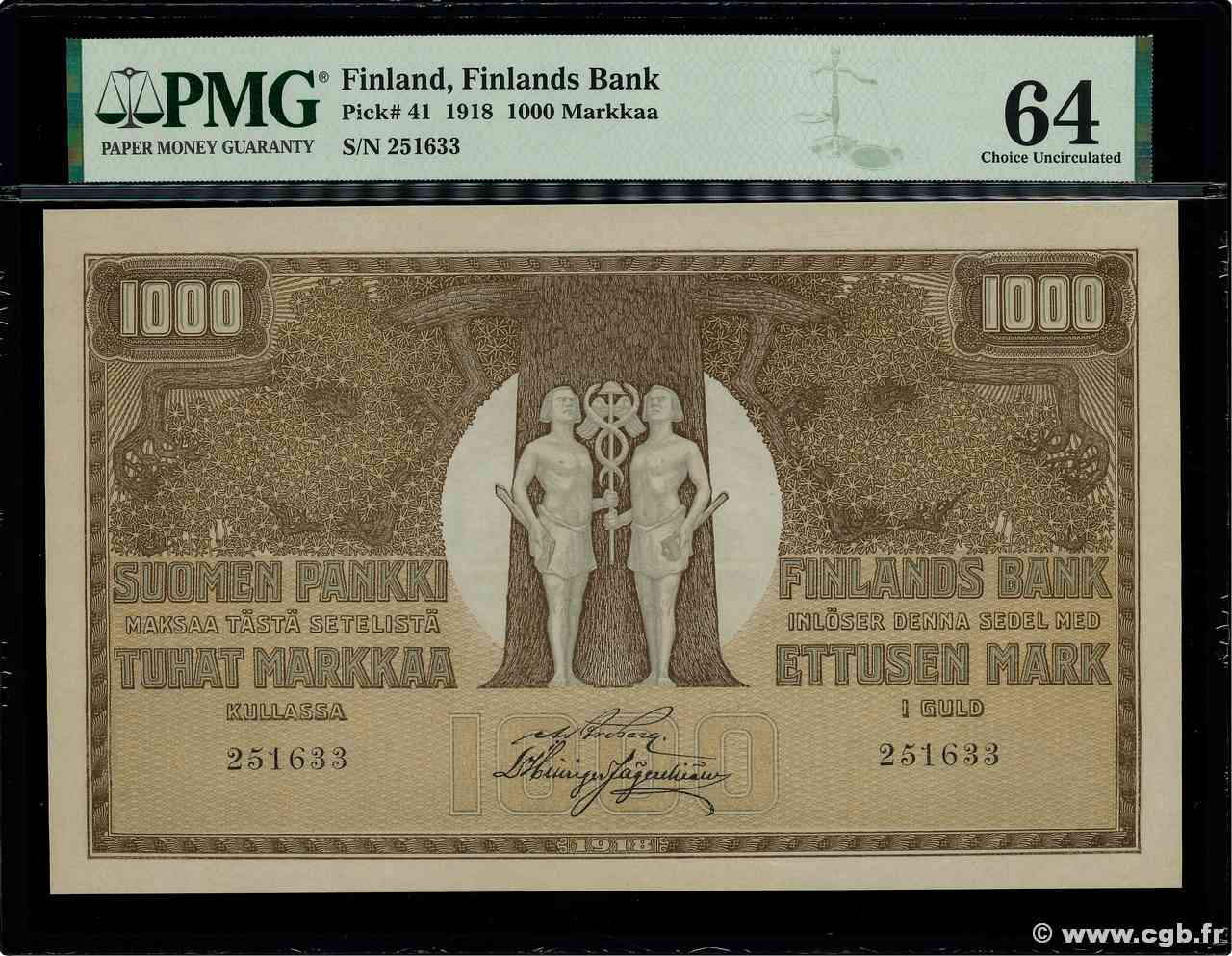 1000 Markkaa FINLANDE  1918 P.041 pr.NEUF