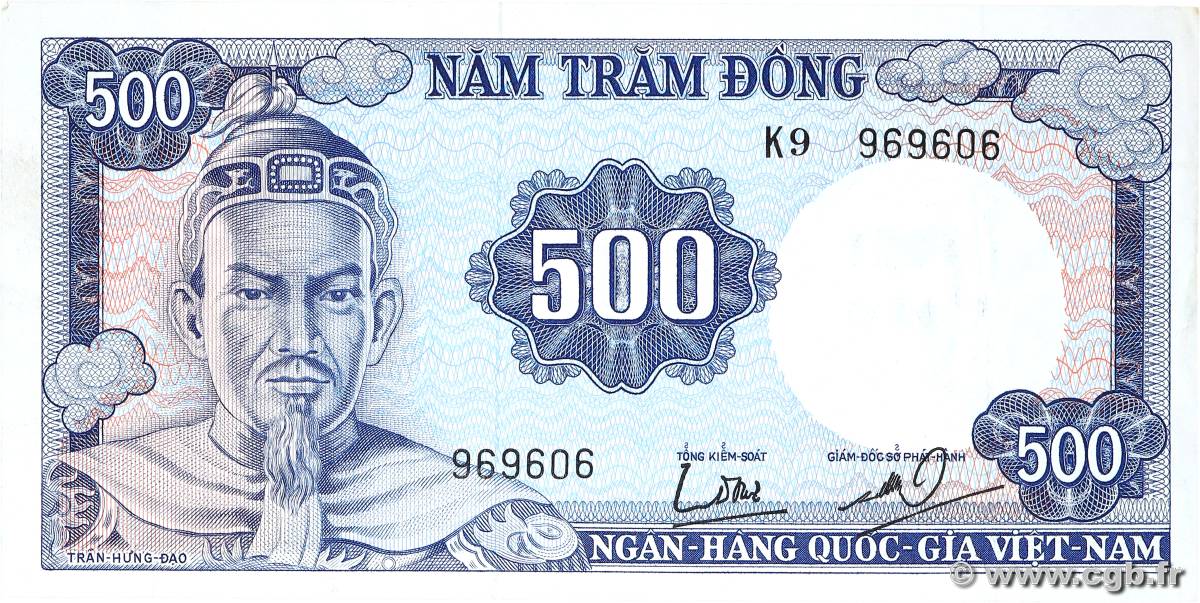 500 Dong VIETNAM DEL SUD  1966 P.23a q.SPL