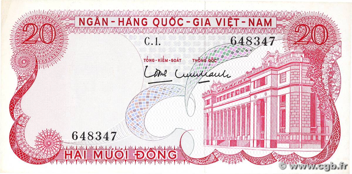 20 Dong VIET NAM SUD  1969 P.24a SUP