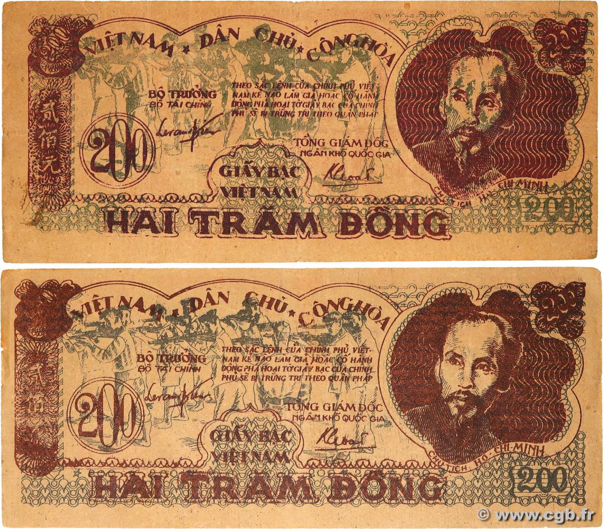 200 Dong Lot VIET NAM  1950 P.034a F+