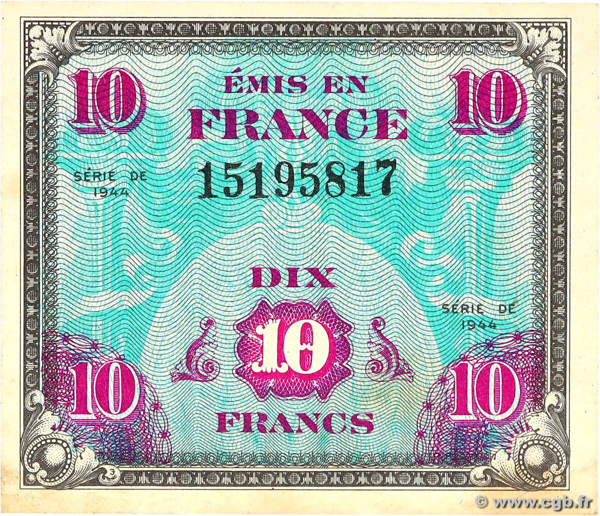 10 Francs DRAPEAU FRANCE  1944 VF.18.01 XF-