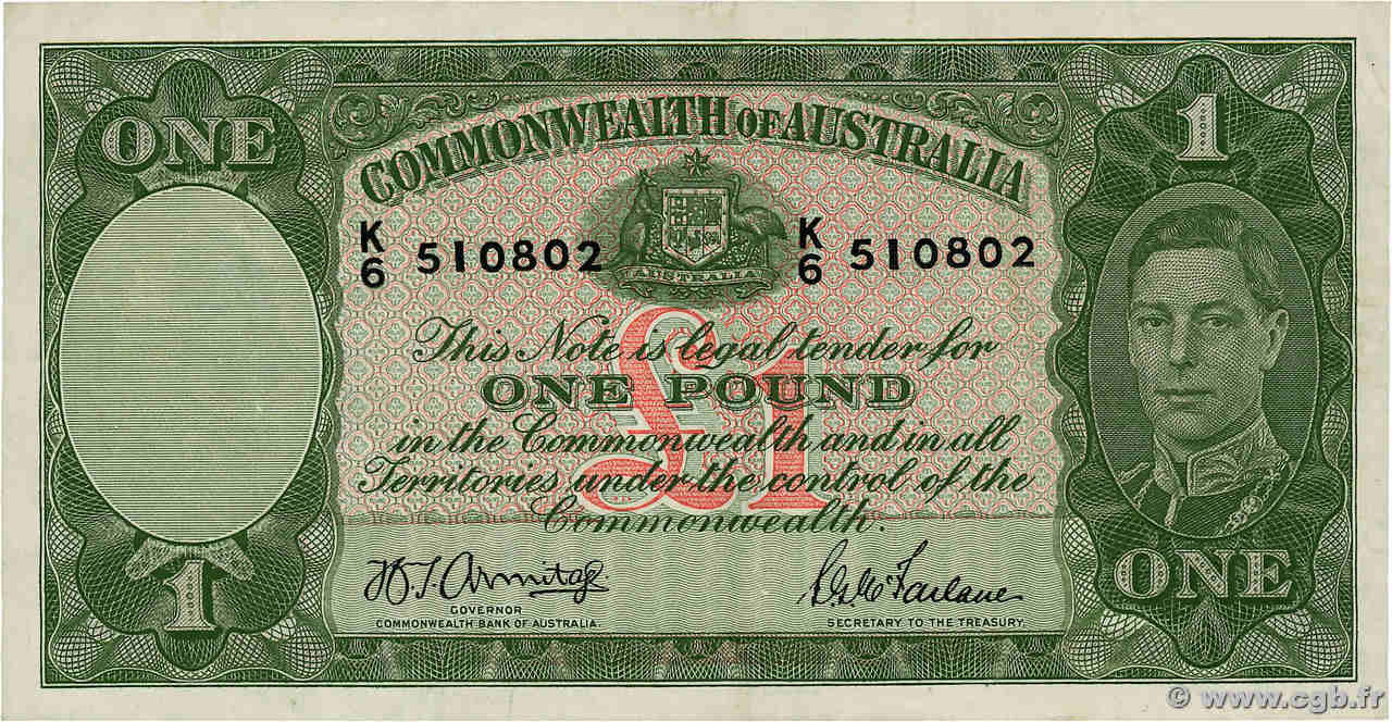 1 Pound AUSTRALIE  1942 P.26b SUP