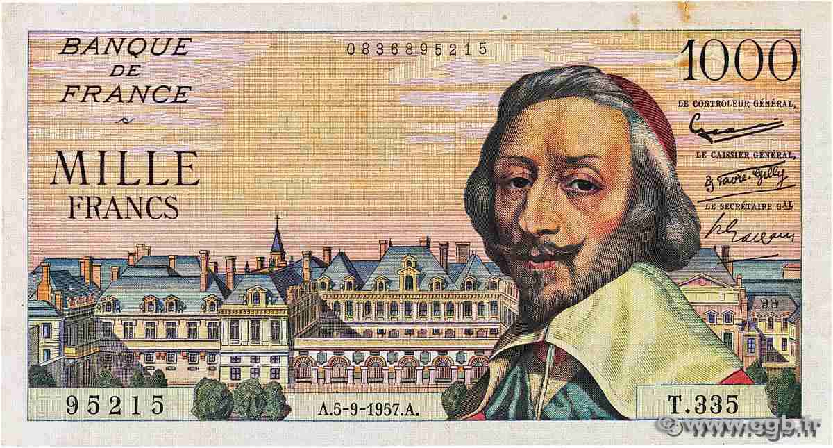 1000 Francs RICHELIEU FRANKREICH  1957 F.42.26 S